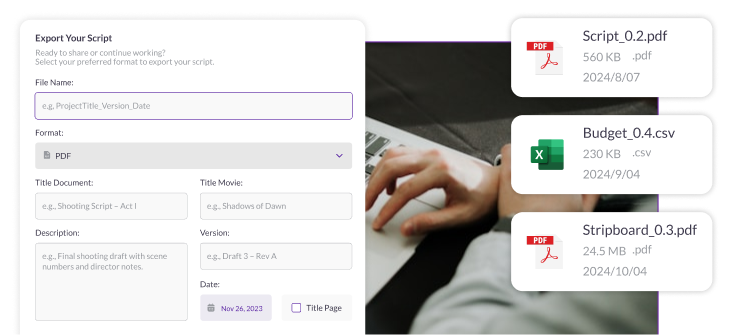 Flexible import & export preview