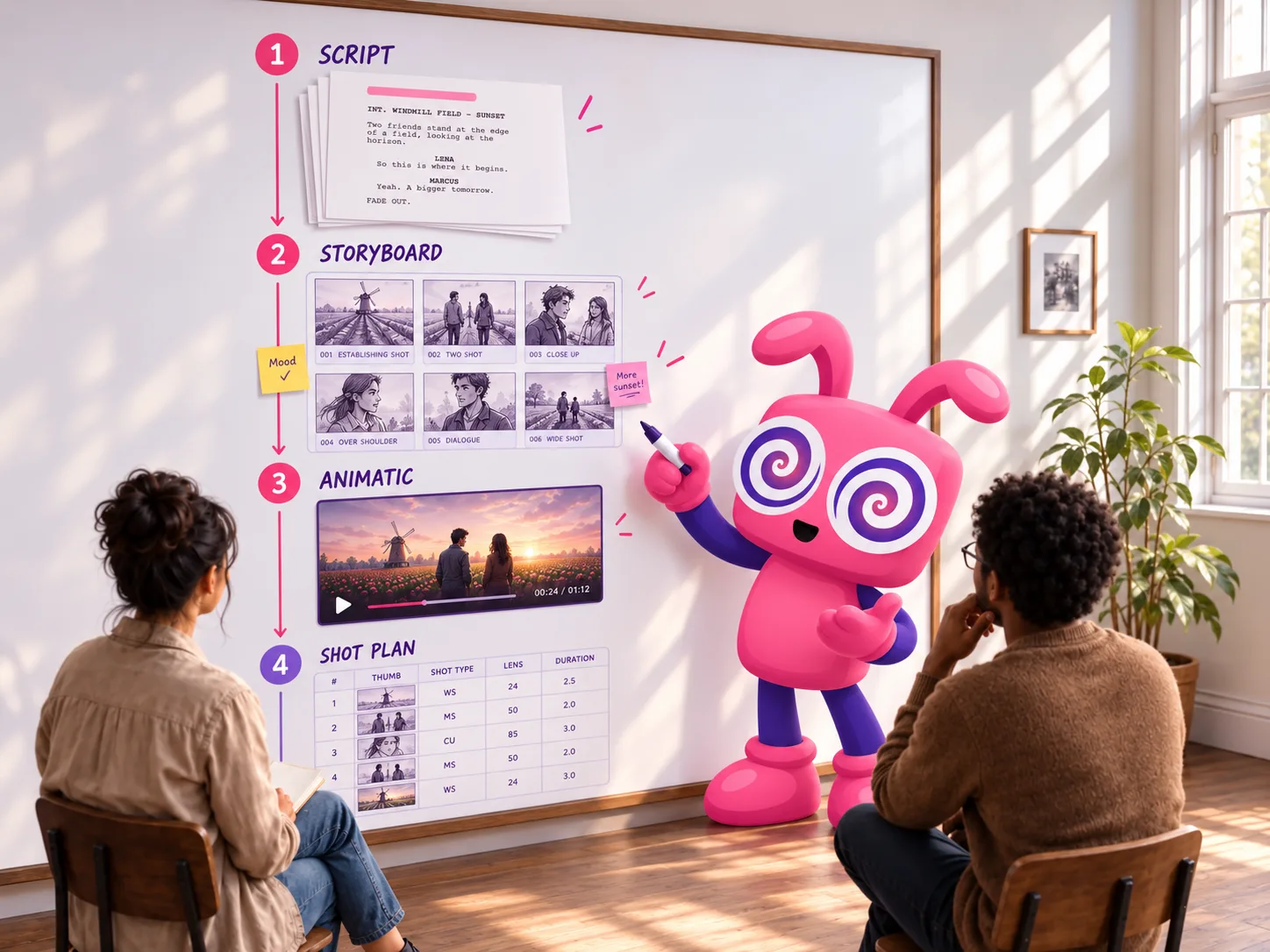 One connected workflow for visual storytelling: Everything stays in one place, so feedback is easier to follow and versions stay organized.