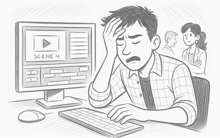 Editor: groans "Scene 4 has no sound again?!"